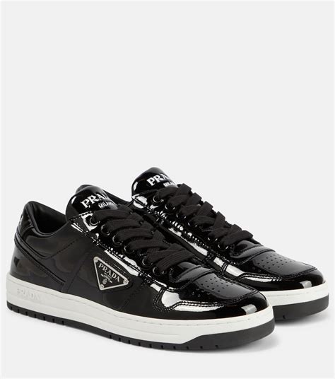 prada double strap patent leather sneaker|Prada downtown patent leather sneakers.